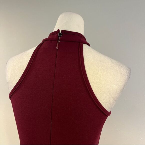 WOOSEA halter High Neck Split Bodycon Mermaid Evening Cocktail Long Dress - Picture 7 of 15